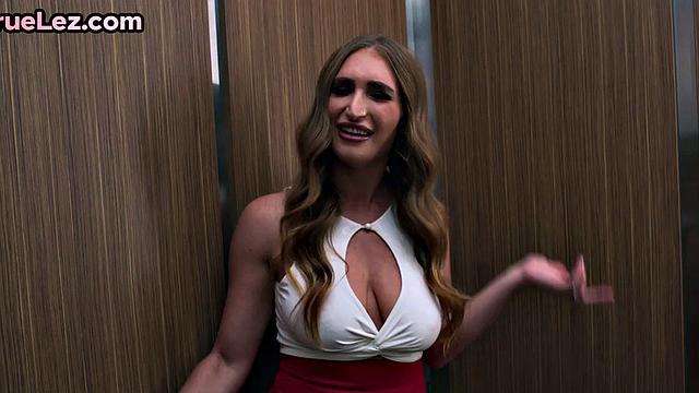Strapon lez babe fingered in elevator by bigtitted GF