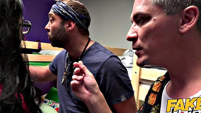 Puffy nipples babe takes cum on her face in the bathroom