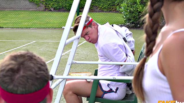 Puffy nipples babe takes cum on her face in the bathroom