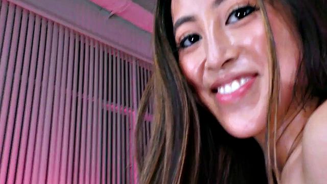 POV Asian shakes ass while rides cock after dicksucking