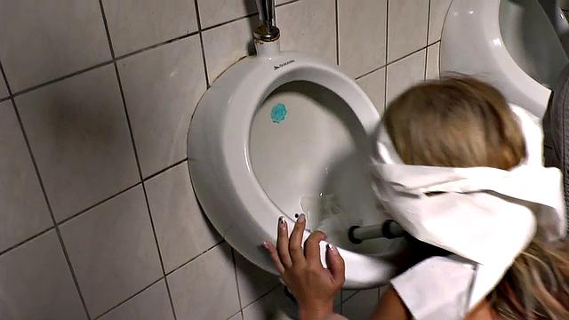 German slut humiliated and ass fucked in public while wearing high heels and a dress