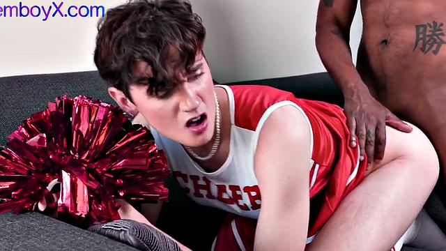 Upskirt cheerleader assfingering