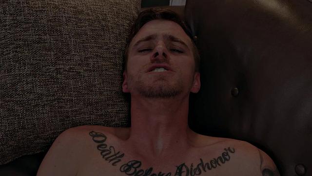 Inked jock bred by hairy stepbro after giving head