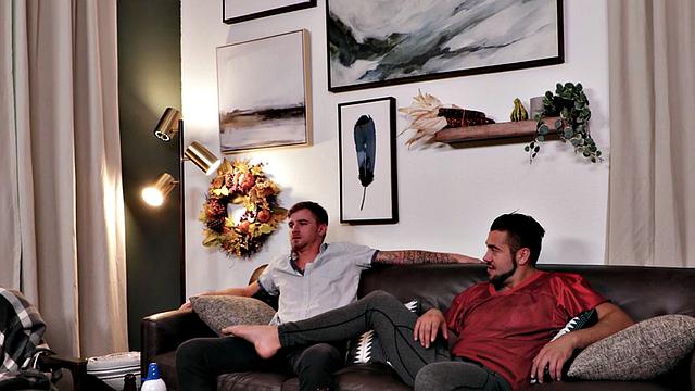 Inked jock bred by hairy stepbro after giving head