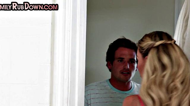 Massaging Stepmom Pounded in Doggy after Deepthroat