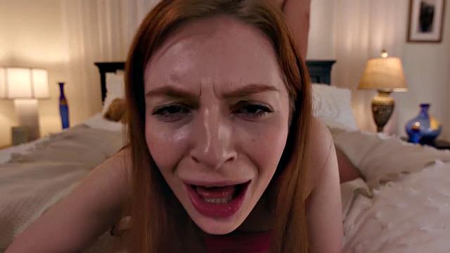 Redheaded stepsis pussy licked before being stuffed in prone bone