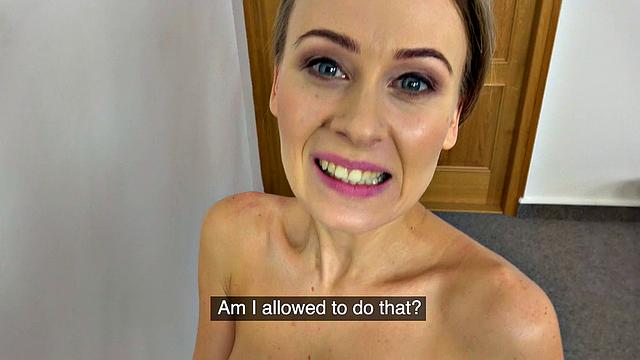 Office sex for sexy British model