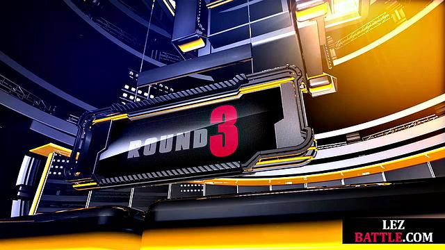 Amateur busty lesbo wrestlers engaging