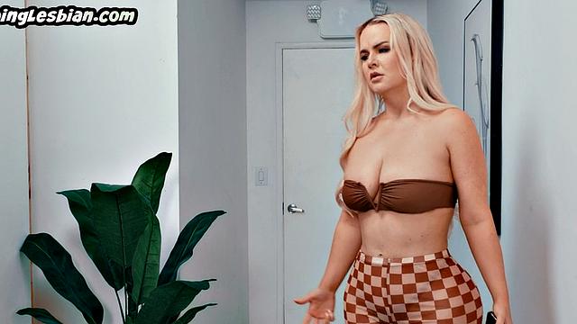 Big-titted ginger toying and squirting on her GF