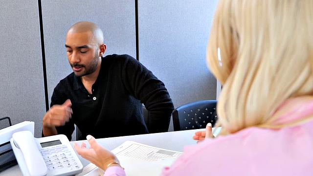 Beautiful Kay knows how to get naughty in the office