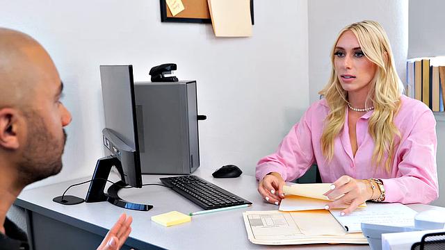 Beautiful Kay knows how to get naughty in the office