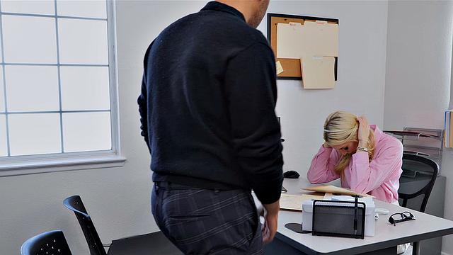 Beautiful Kay knows how to get naughty in the office