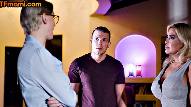 Kinky stepmommy fucked by stepson in 3some with BFF