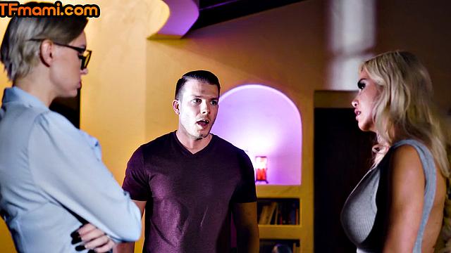 Kinky stepmommy fucked by stepson in 3some with BFF