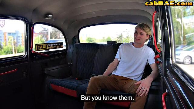 Horny taxi babe enjoys cockriding