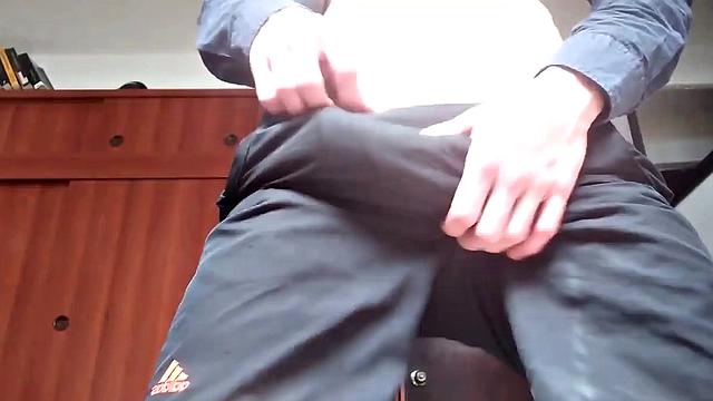 Super skinny Pervert Boy strips down to boxers and gropes at his big uncut cock. Once hard, the young man pushes underwear down and pulls stiff dick out.