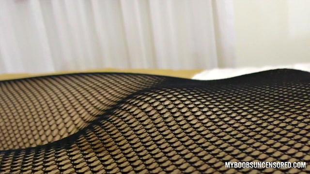 POV Play with Tits and Hot Ass in Fishnet Pantyhose