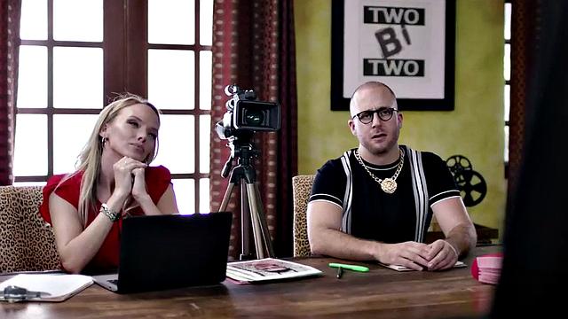 Bisex sinners anally in 3some with big titted slut