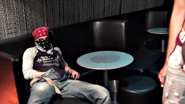 bottom stud gets banged in 3some after BJ.