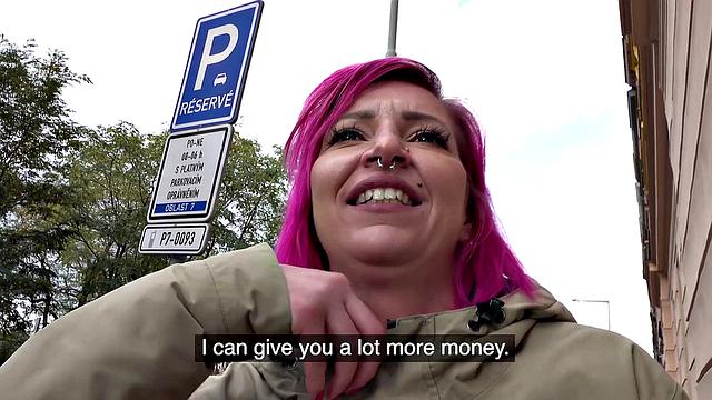 A bald chick take a hardcore pounding in a strip club in POV