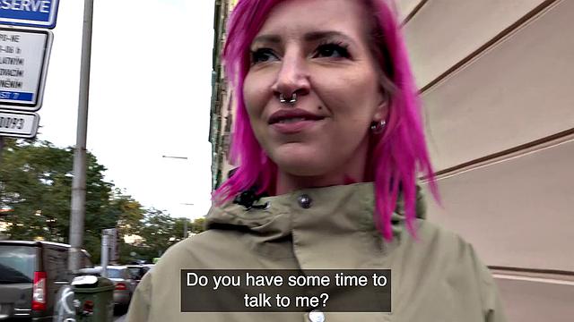 A bald chick take a hardcore pounding in a strip club in POV