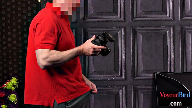 Voyeuristic lingerie model teasing man