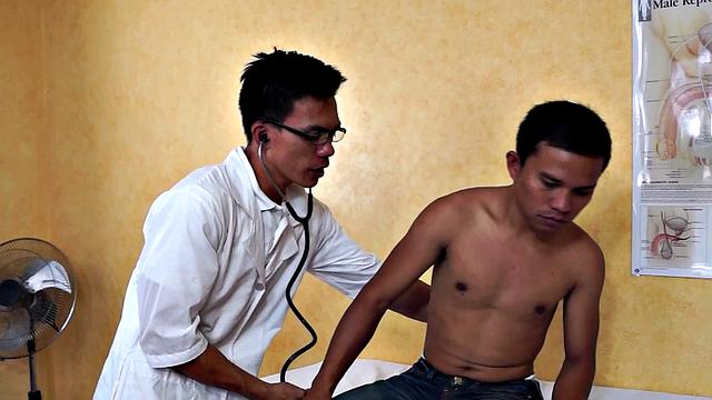 Infirmary Asian twink fucked by doctor after enema