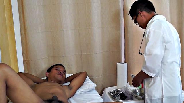 Infirmary Asian twink fucked by doctor after enema