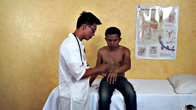 Infirmary Asian twink fucked by doctor after enema