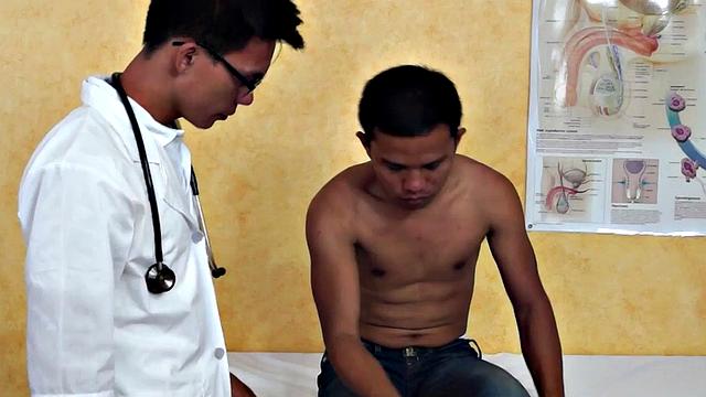 Infirmary Asian twink fucked by doctor after enema