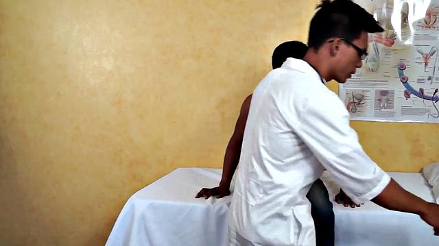 Infirmary Asian twink fucked by doctor after enema