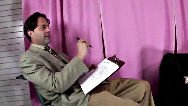 Busty blonde teen jerks off dirty femdom cock