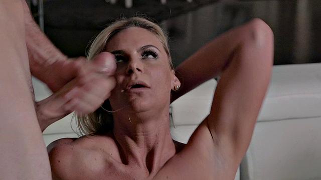 Watch this blonde babe get her big ass pounded while her cuckold hubby watches in awe