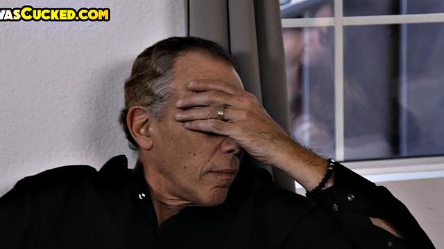 Cucked hubby watches wife passionately riding BBC