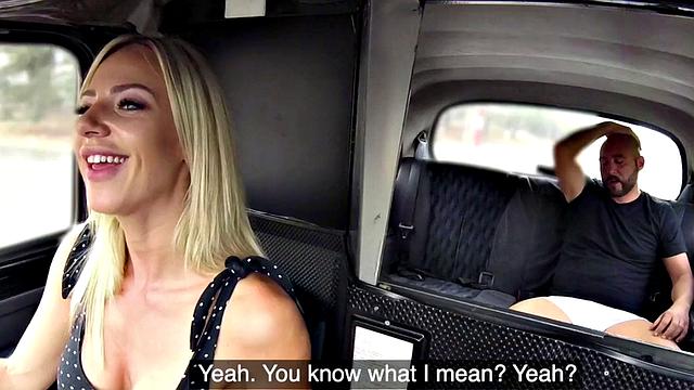 Big-tit European cabbie blowing after being nailed from behind