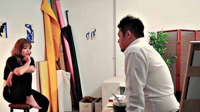 Bad models for a painter and then get him hard so she fucks