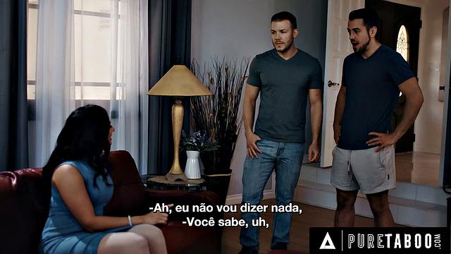 PURE TABOO Stepmom Sheena Ryder Gives In To Stepson's DP Threesome Request - PORTUGUESE SUBTITLES