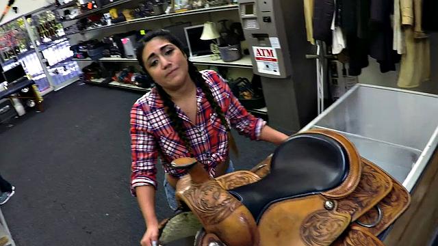 Anal pawnshop petite 21yo fucked in office by owner