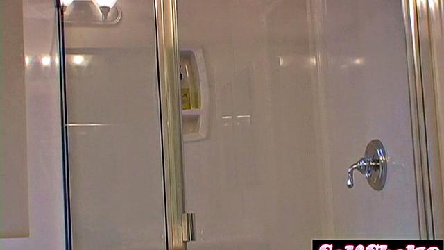 Cute Andi showers naked and washes her hair