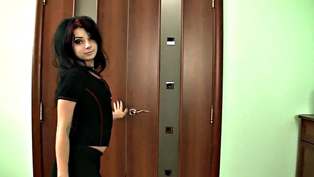 Flexible solo teen does the splits