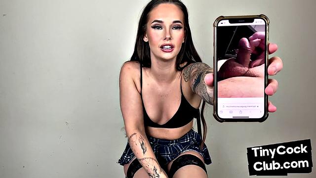 Upskirt domina in stockings mocks