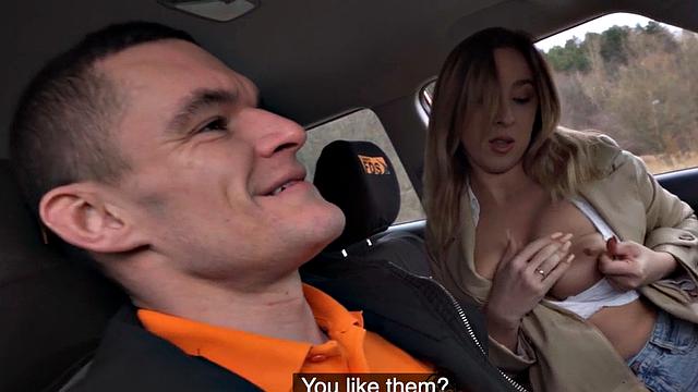 Amateur busty babe fucked outdoors by instructor