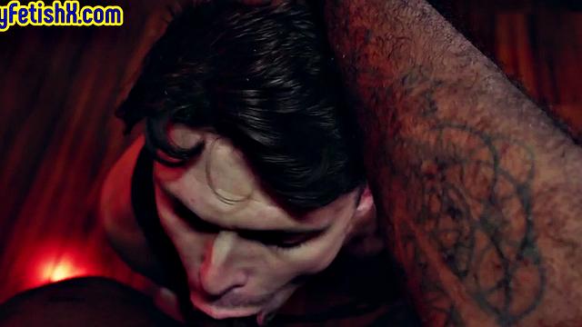 Massive hairy Black hunk assfisted by white jock