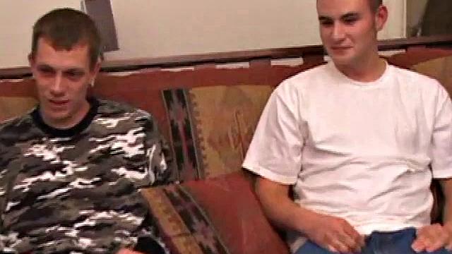 When Shane drops by and starts watching a porn video with Rick, he soon pushes down his pants and Rick sucks his dick. After busting a quick load, Shane stays hard and fucks Rick's face until he blows a second time.