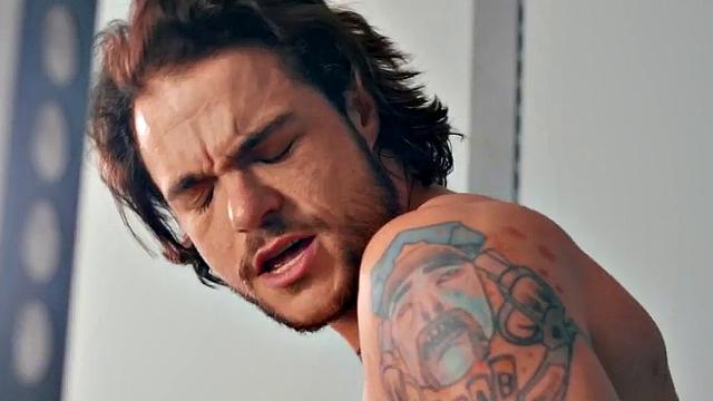 Gym inked gay stud pounding MTF after workout