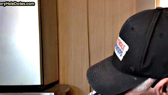 Gaydaddy adores sucking gloryhole dick and gets fucked in ass