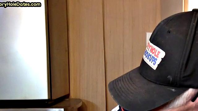 Gaydaddy adores sucking gloryhole dick and gets fucked in ass