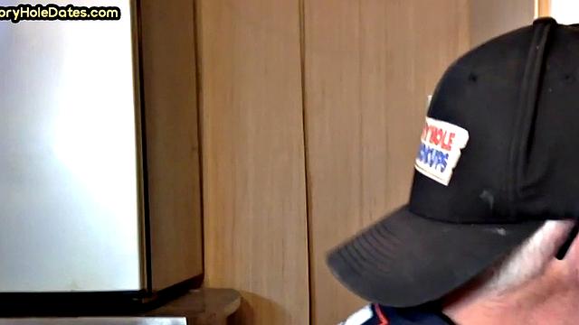 Gaydaddy adores sucking gloryhole dick and gets fucked in ass