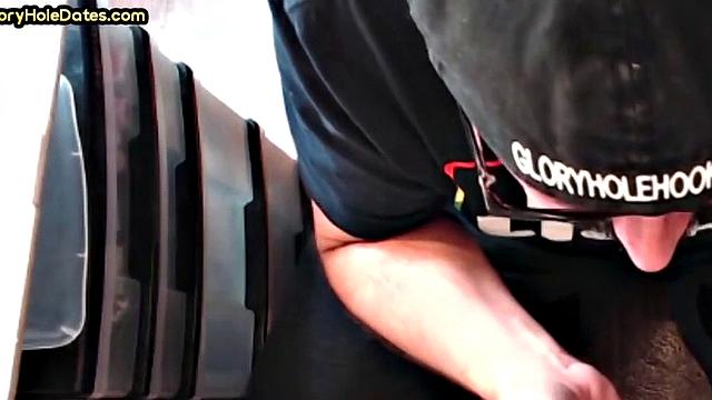 Gaydaddy adores sucking gloryhole dick and gets fucked in ass