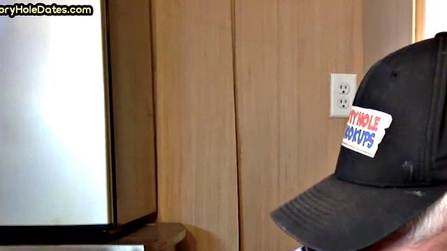 Gaydaddy adores sucking gloryhole dick and gets fucked in ass